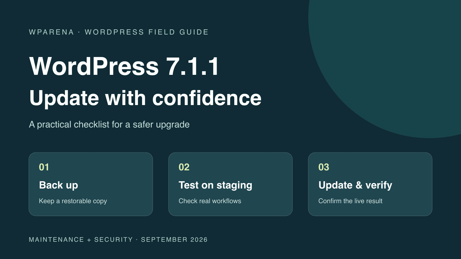 WordPress 7.1.1 Upgrade Checklist: Safe Update Steps
