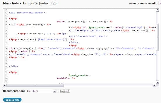 WordPress Theme Editor Additions