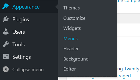 WordPress Menu Bar