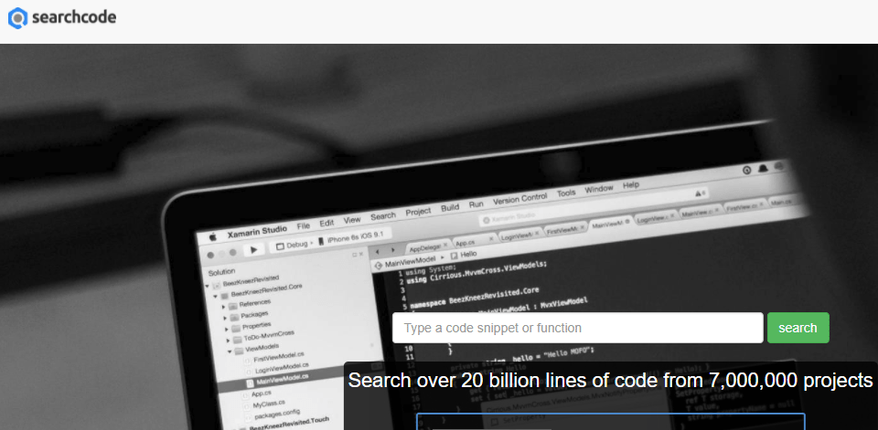 Code archived. Code search engine.