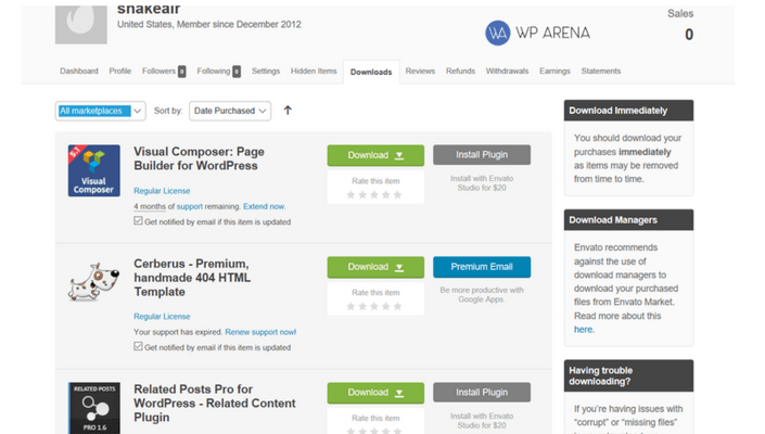 my themeforest buy profile