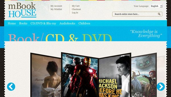 Bookstore CD DVD Magento Theme