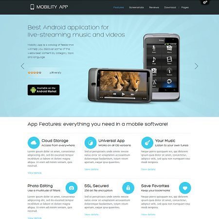 Mobility app WordPress theme