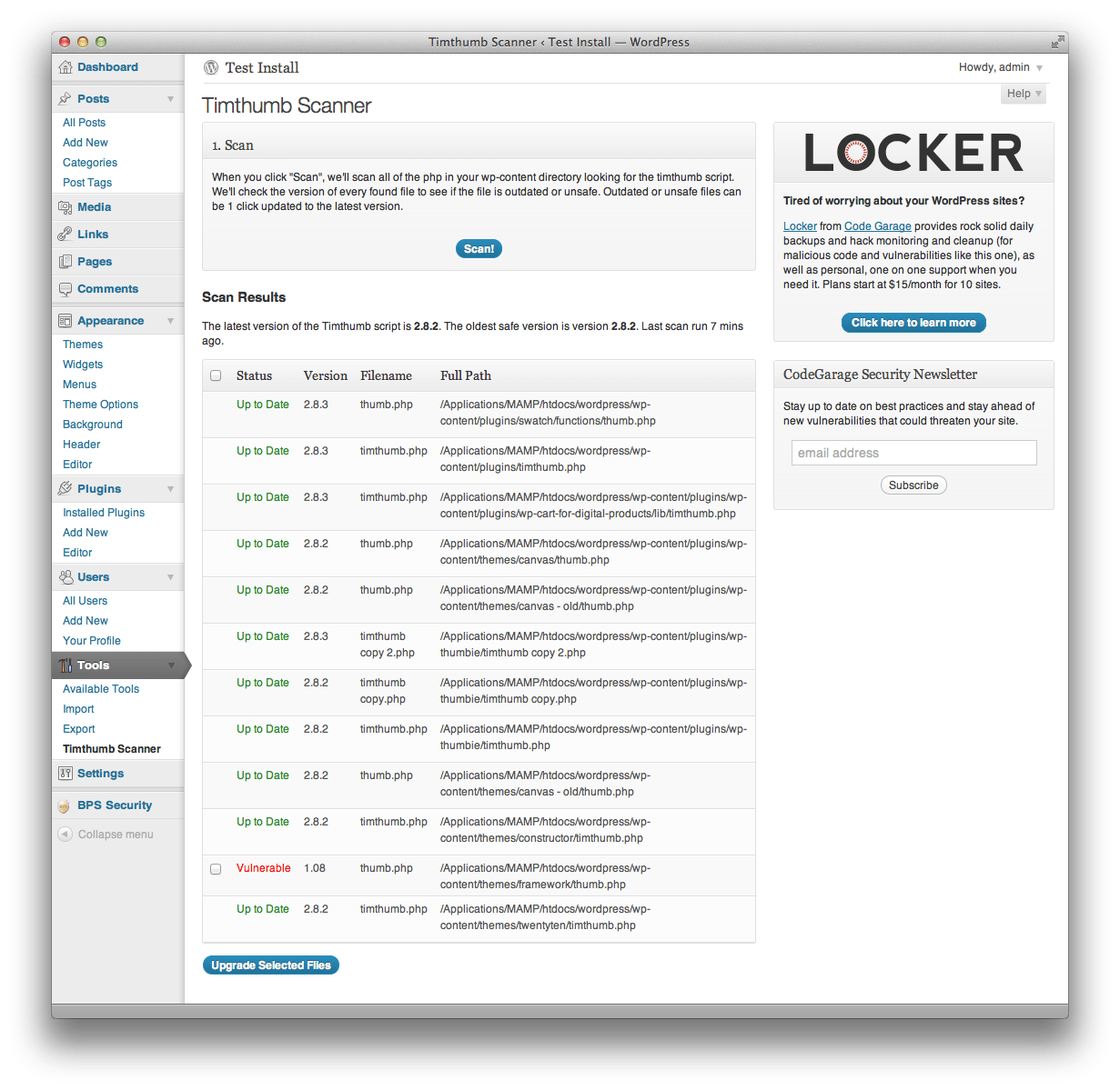 Timthumb Vulnerability Scanner