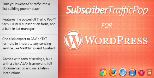 subscriber traffic pop for wordpress