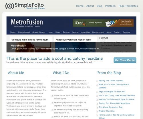 simplefolio WordPress theme