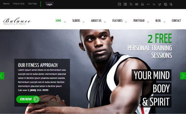 Balance Gym Fitness WordPress HTML 5 Theme