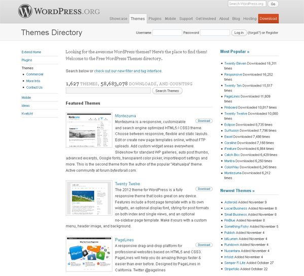 WordPress.org:Free WordPress Themes directory