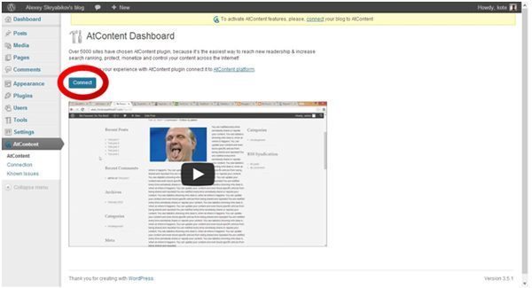AtContent-WordPress-Plugin-connection