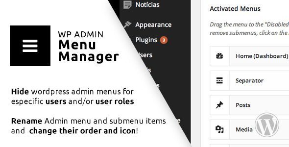 WP Admin Menu Manager