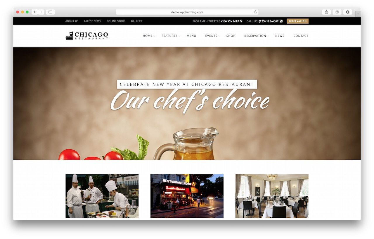 Beautiful WordPress Theme for Restaurant - Chicago