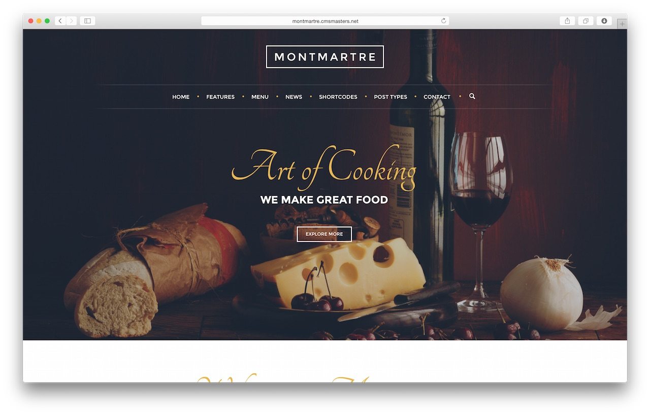 Amazing Restaurant WP Theme - MontMartre