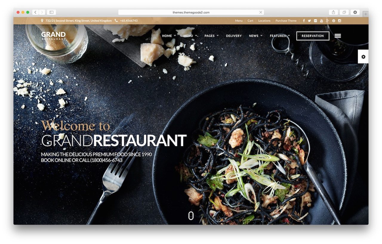 Best WordPress Restaurant Template - Grand