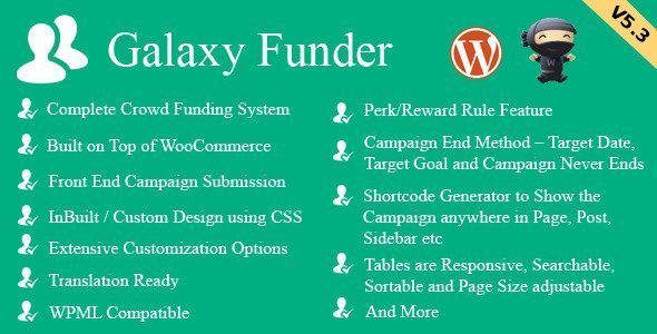 Galaxy Funder - WooCommerce Crowdfunding System