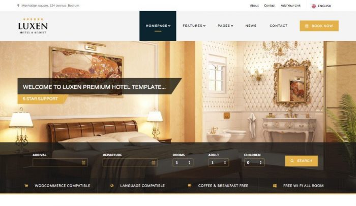 Luxen Hotel & Resort Theme for WordPress