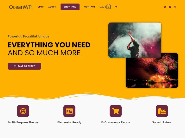 OceanWP hotel themes screenshot