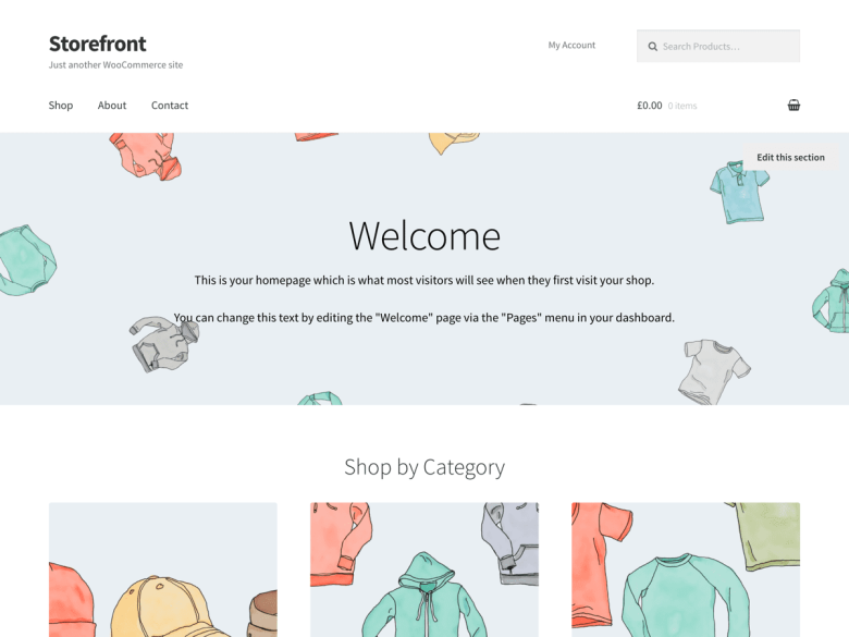 Storefront WooCommerce themes screenshot