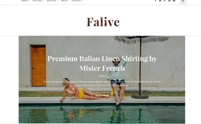 Falive - Beautiful Creative & Fashion Blog WordPress Theme