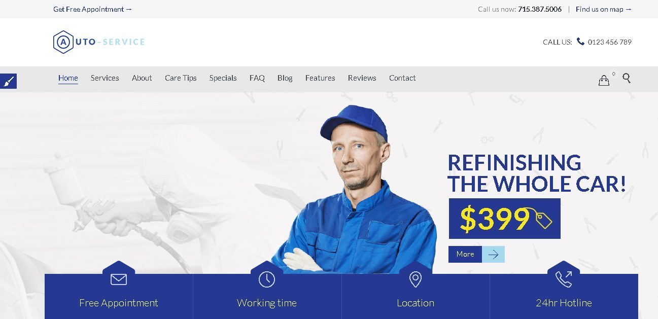 Auto Car Repair Mechanic Shop Responsive Theme - Best Automotive WordPress Theme