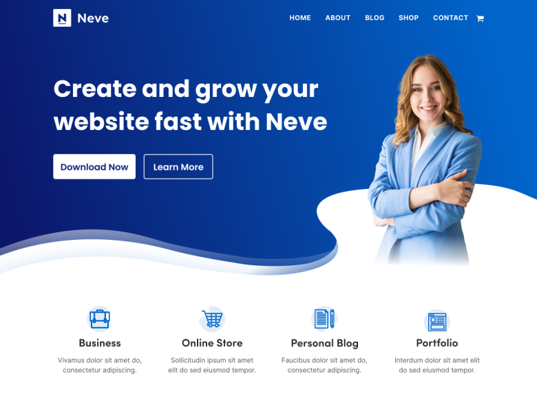 Neve WordPress blog themes screenshot