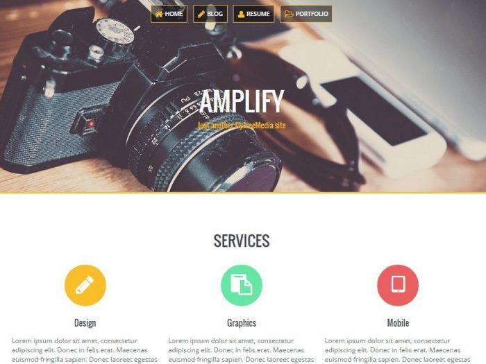 Amplify - One of Top Free Portfolio CV Resume WordPress Themes