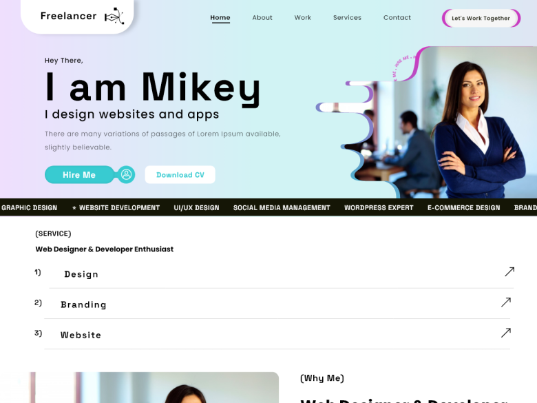 Freelancer Resume WordPress resume themes screenshot