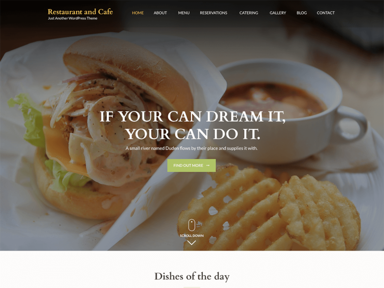 Restaurant and Cafe restaurant themes screenshot