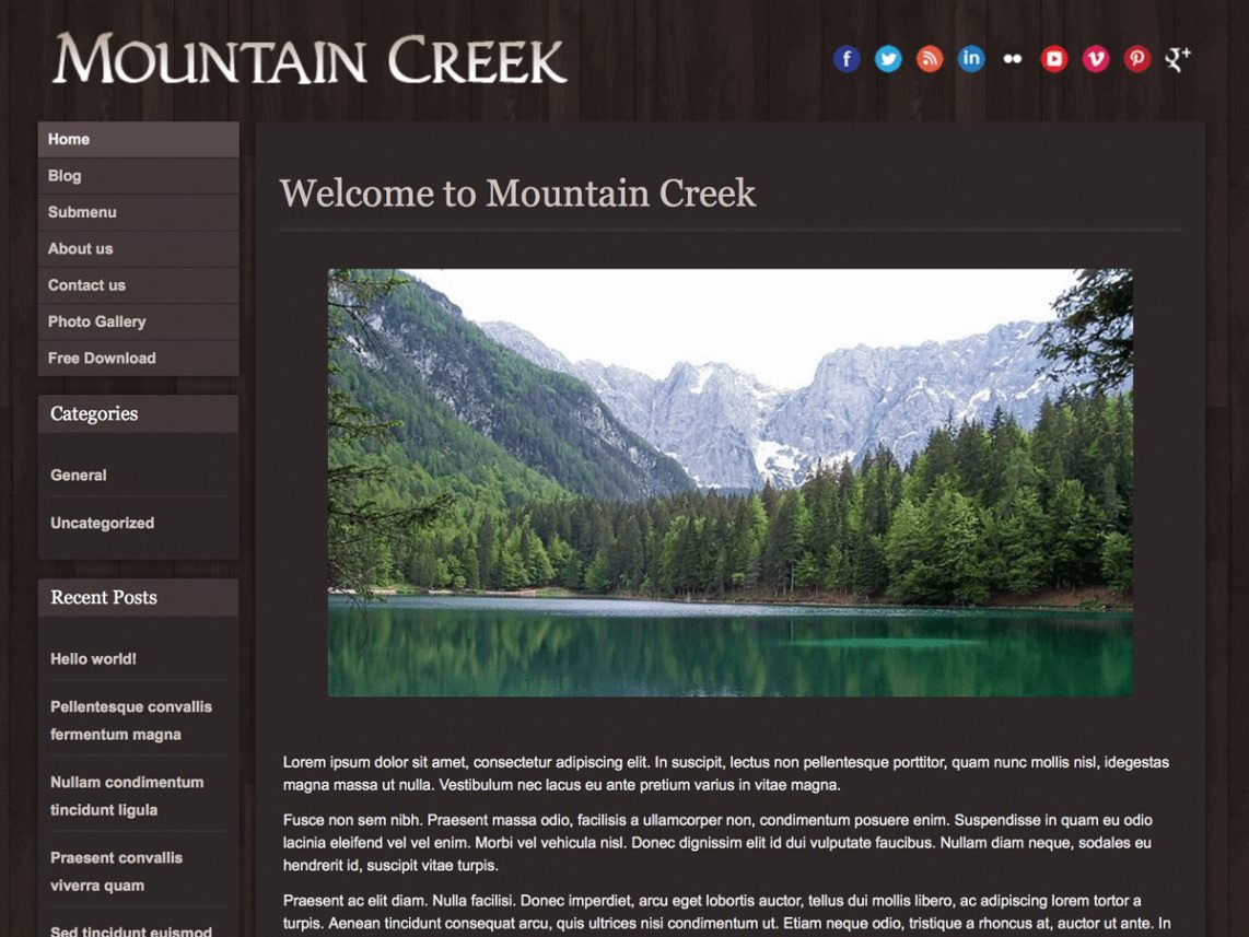 Free WordPress Theme Hotel - Mountain Creek Free WordPress Theme Hotel - Mountain Creek