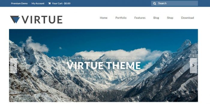 Virtue - WordPress template free for eCommerce