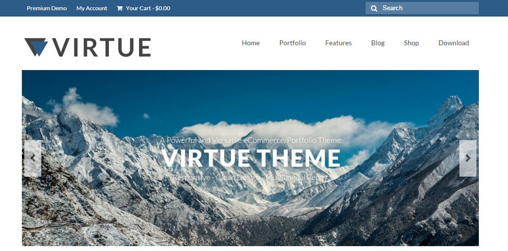 Virtue - WordPress template free for eCommerce Virtue - WordPress template free for eCommerce