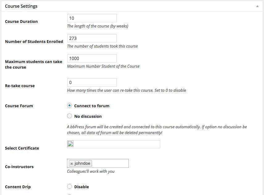 Eduma Education Theme - LearnPress Course Settings