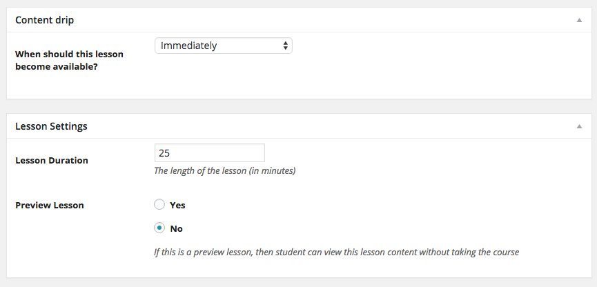 Eduma Education Theme - LearnPress Lesson Settings