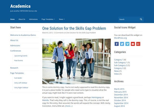 Powerful Education WordPres Theme - Academica