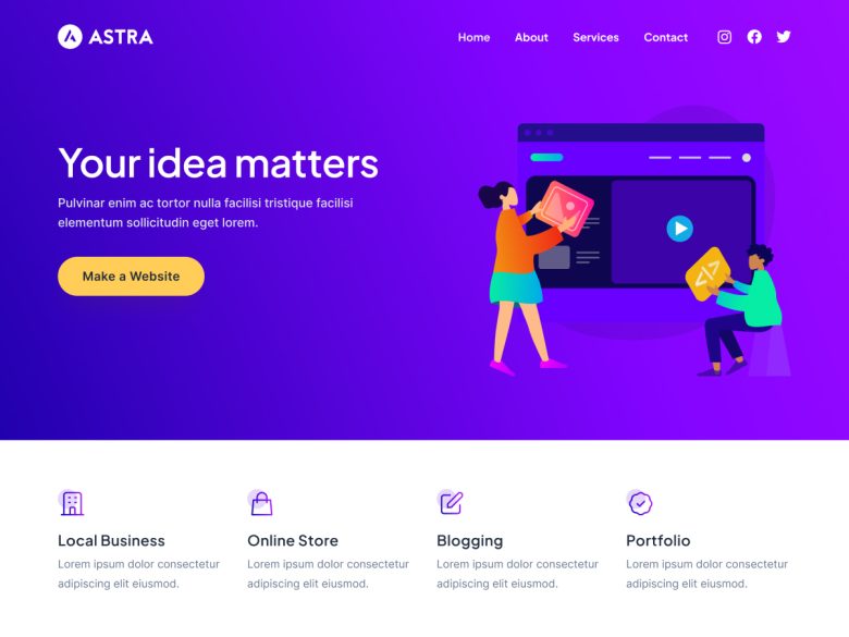 Astra charity themes screenshot