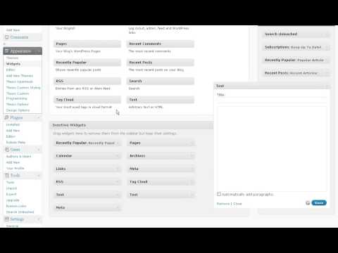 Sidebar Widgets Interface in WordPress Version 2.8