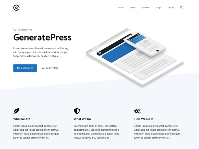 GeneratePress responsive WordPress theme screenshot