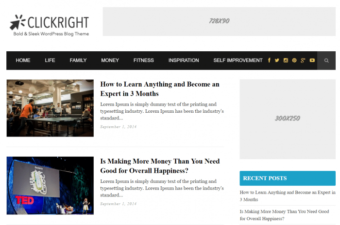 Clickright Adsense Theme