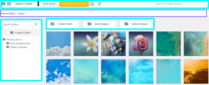 Interface Components of WP Media Folder Plugin