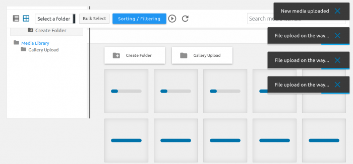 WP Media Folder upload notification