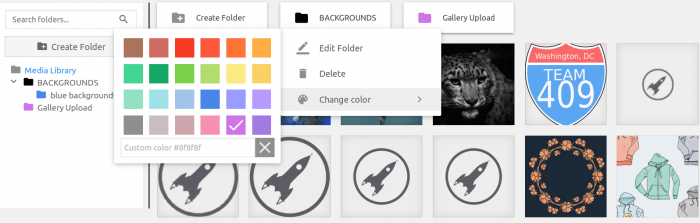 WP Media Folder custom icon color