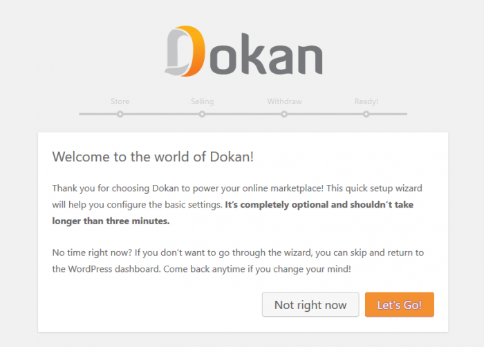 Dokan Admin Intro Wizard