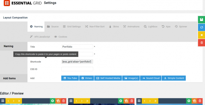 Essential Grid review interface