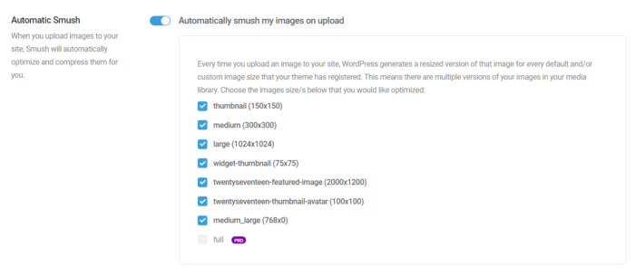 WP Smush Settings