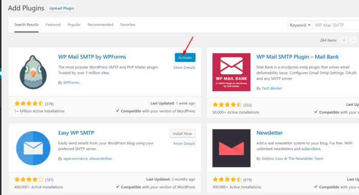 activate wp mail smtp