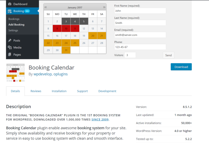 booking calendar plugin