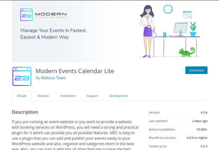 modern events calender