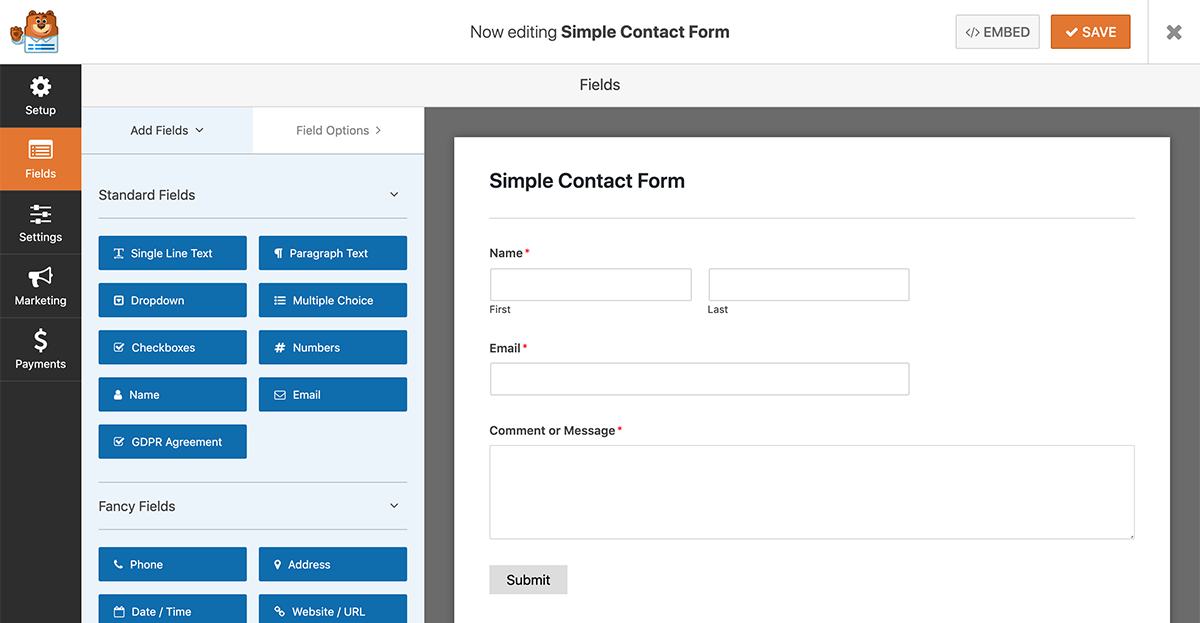 wpforms screenshot