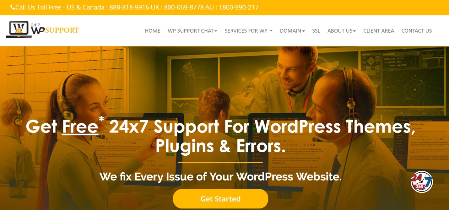 WordPress Maintenance support homepage screenshot