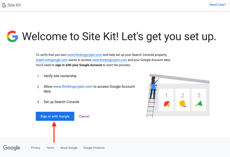 Sitekit Welcome message