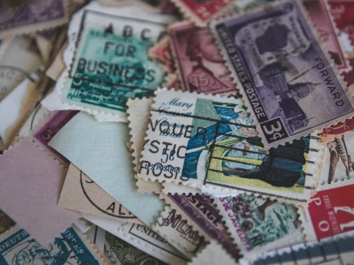 Classic and old stamps from a family stamp collection.